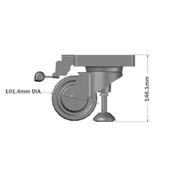 31-SPLFD100PU-0 MODULAR SOLUTIONS ALUMINUM CASTER<br>100MM SWIVEL PLATE W/LIFT FOOT